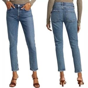 Agolde Toni Mid-Rise Slim Straight Jeans in Dime Stretch Size 28
